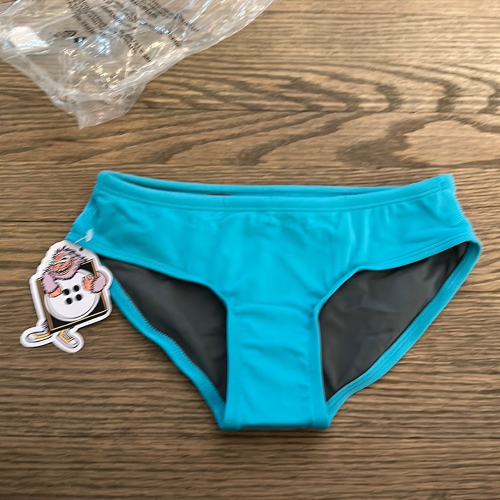 Jolyn Ally bikini bottoms in turquoise. Size extra small. New with tags